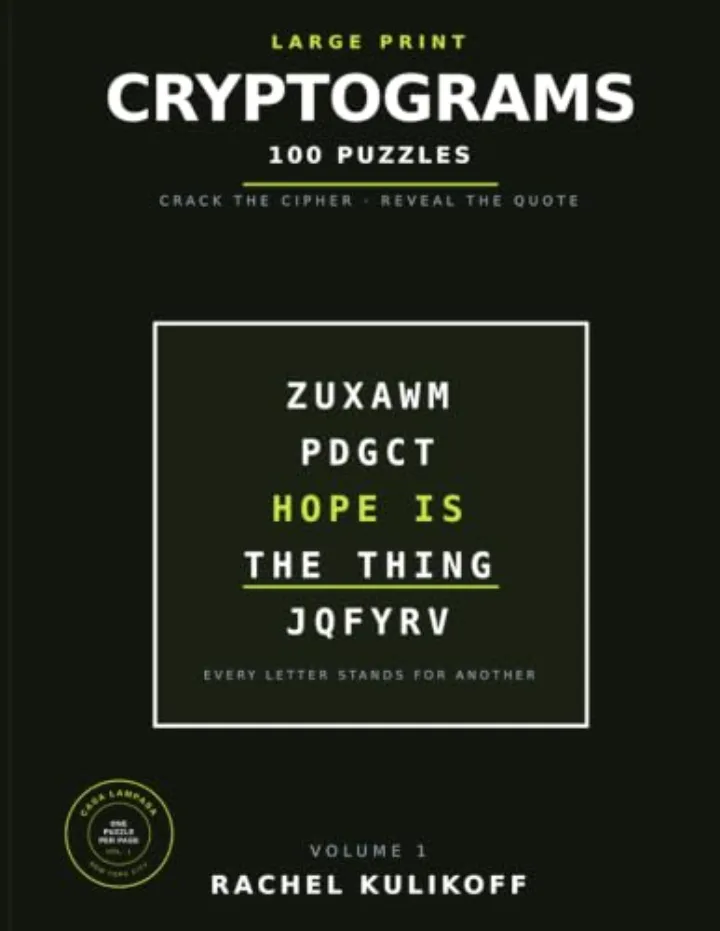 Cover of Large Print Cryptograms · Volume 1