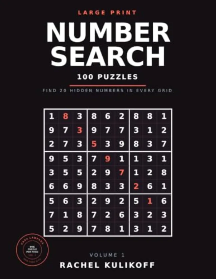 Cover of Large Print Number Search · Volume 1