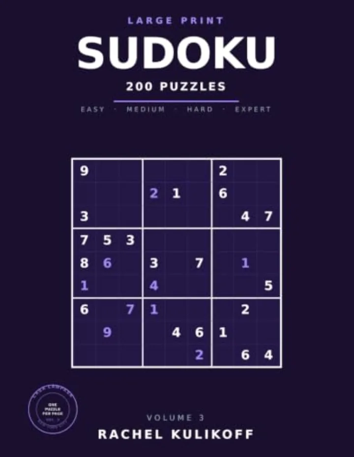 Cover of Large Print Sudoku · Volume 3