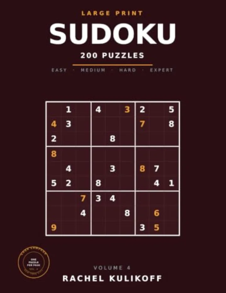 Cover of Large Print Sudoku · Volume 4