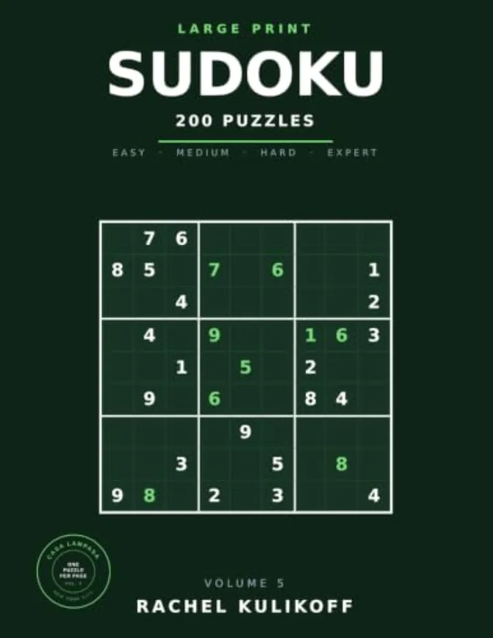 Cover of Large Print Sudoku · Volume 5